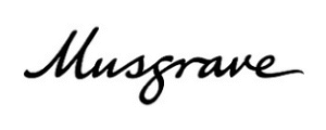 Musgrave logo in elegant cursive font on a white background, representing the brand's identity and style.